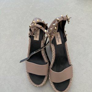 Valentino Rockstud Espadrille Wedges - NEVER WORN